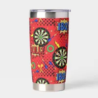 Darts Player 180 Bullseye Fun Insulated Tumbler