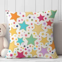 Cute Rainbow Stars Pattern Kids Throw Pillow