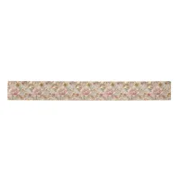 Elegant Mauve Flowers on Vine Satin Ribbon