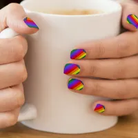 LGBT Pride American Flag with Stars Minx Nail Art