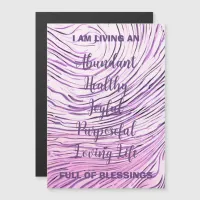 Affirmations Pink And Purple Magnet Fridge Card