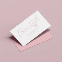 Blush Pink Modern Handwritten Diaper Raffle Enclosure Card