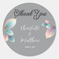 Ethereal Beauty Soft Tone Whimsical Pastel Leaves Classic Round Sticker