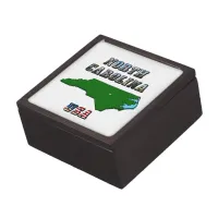 North Carolina Map and Text Gift Box