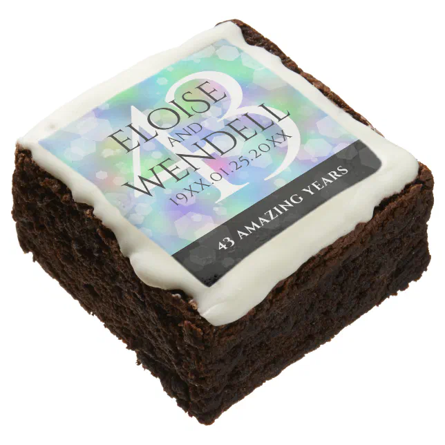 Elegant 43rd Opal Wedding Anniversary Celebration Brownie