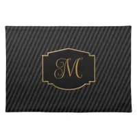 Elegant, Sophisticated Striped Monogram  Cloth Placemat