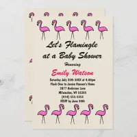 Let's Flamingle at a Baby Shower Invitation Card