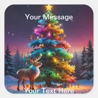 Christmas Winter Wonderland Holiday Season Square Sticker