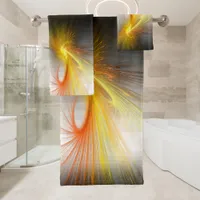 Lightning abstract - fractal  bath towel set