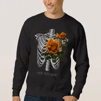 Vintage Gothic Orange Rose Skeleton Personalized Sweatshirt