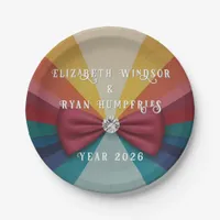 Colorful Elegant Rainbow Wedding Invitation  Paper Plates