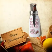 Thankful, Grateful, Blessed, Happy Thanksgiving | Bottle Cooler