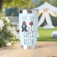 Let the Games Begin Meeple Wedding Art Insulated Tumbler