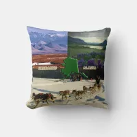 Fairbanks, Alaska Collage Throw Pillow