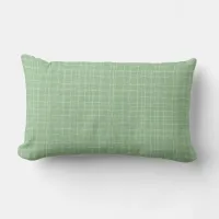 Simple Soft Green Plaid Lumbar Throw Pillow