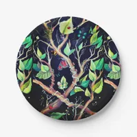 Realm of Leafs and Morpho Butterflies Watercolour Paper Plates