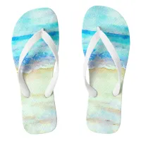 *~* AR7 Beach Sea Shore Waves Nautical Artsy Flip Flops