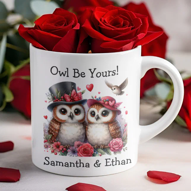 Cute Owl Be Yours Two-Tone Coffee Mug