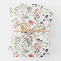 Rainbow Pastels Watercolor Wildflower Meadow Wrapping Paper Sheets