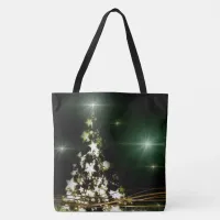 Stars on Christmas Tree Night Sky All Over Print Tote Bag