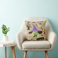 Halloween vintage pattern throw pillow