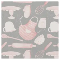 watercolor pink bakery glitter baking by the yard fabric