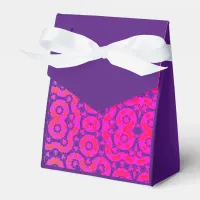 Girly purple pink and orange pattern favor boxes