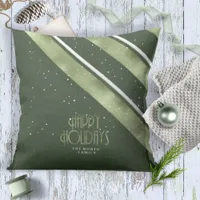 Christmas Stripe Pattern Green/White ID862 Throw Pillow