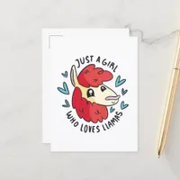 Just A Girl Who Loves Llamas Postcard