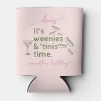 Funny Green Weenies & Tinis Martini Birthday Party Can Cooler