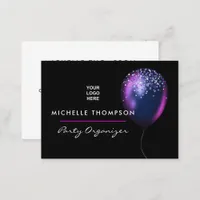 Dark Iridescent Balloons Event Coordinator Square Business Card