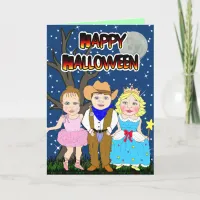 Happy Halloween Kid  Cowboy, Princess, Ballerina Card