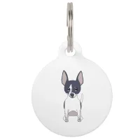 Chihuahua Cute Grinning Black White Pet Name Tag