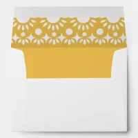 Mexican Fiesta Yellow Papel Picado Boho Wedding Envelope