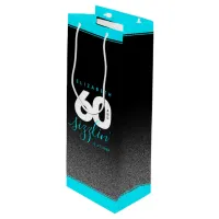 Modern Girly Ice Blue 60 and Sizzling Wine Gift Bag