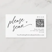 Modern Fun Casual QR Code Wedding RSVP Cards