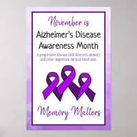 November is Alzheimer's Disease Awareness Month Poster