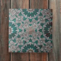 Stone-Like Gray Textured Green Leaves Geometric Ceramic Tile