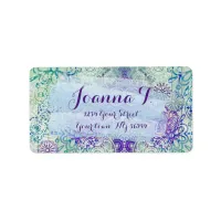 Cute Doodle Flowers On A Rustic Wood Label