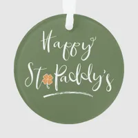 Happy St. Paddy's Orange Shamrock ID336 Ornament