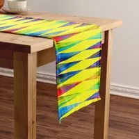 [Rainbow Fiesta] Harlequin Geometric Bright Yellow Short Table Runner