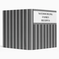 Grey Striped Family Recipe Binder