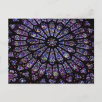 Purple Stained Glass Church Window Postcard