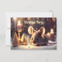 Cute mouse celebrates Christmas  - Christmas Party Invitation