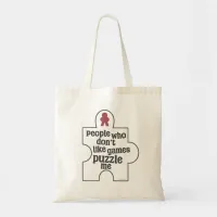 Non Gaming People Puzzle Me Meeple Fun Tote Bag