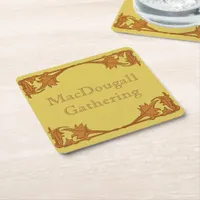 Paper Coaster - Leafy Brackets with Text