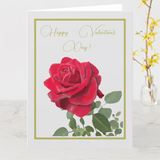 Rose rouge - red rose valentine’s day card