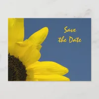 Sunflower and Blue Sky Wedding Save the Date Announcement Postcard