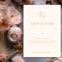 Classic Minimal Peach Color Elegant Wedding Save The Date