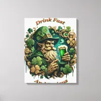 Enchanted Evening of Ale A Leprechauns Toast 16x20 Canvas Print